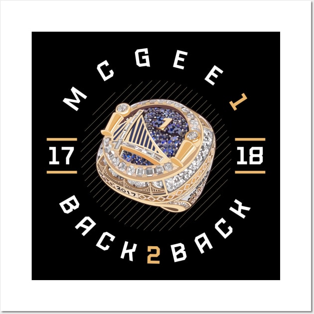 JaVale McGee 1 Back 2 Back Championship Ring 2017-18 Wall Art by teeleoshirts